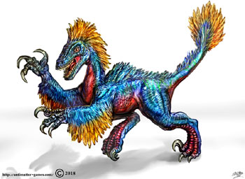 james olley concept artist, Velociraptor concept for Anti Matter Games